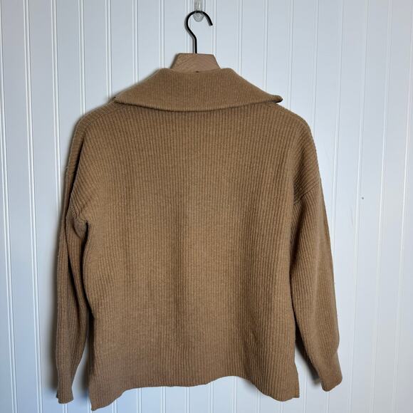 Madewell Glenbrook Half-Zip Pullover Merino Wool Blend Beige Women’s Size Small - Picture 3 of 8